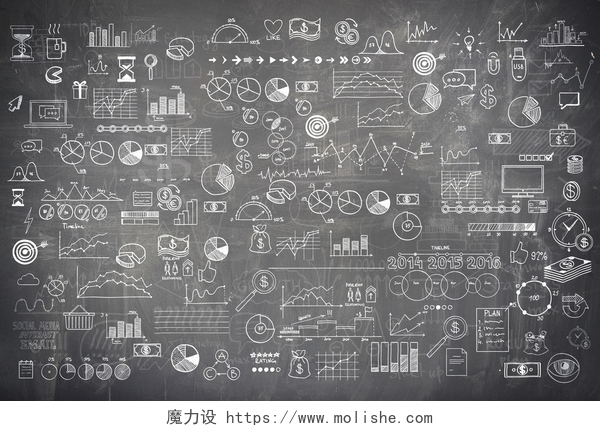 手绘涂鸦素描商业经济金融的内容黑板黑板纹理信息图表集合手绘涂鸦素描商业经济金融的内容